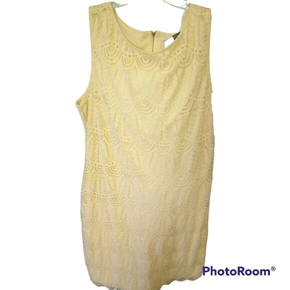 Sharagano sleeveless scallop lace dress - Picture 1 of 15